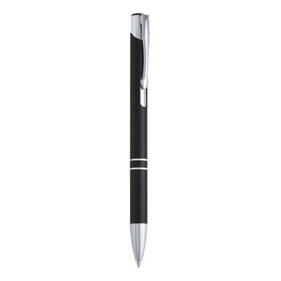 Bolígrafo con cuerpo de aluminio Negro Tinta Azul