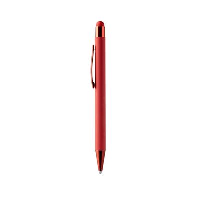 Bolígrafo metálico suave especial marcaje  láser Rojo Tinta Azul