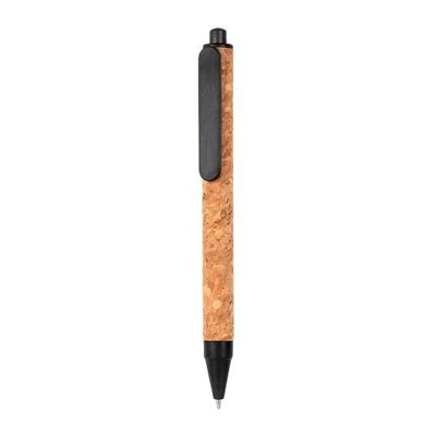 Bolígrafo Corcho PP y Fibra de Trigo Negro