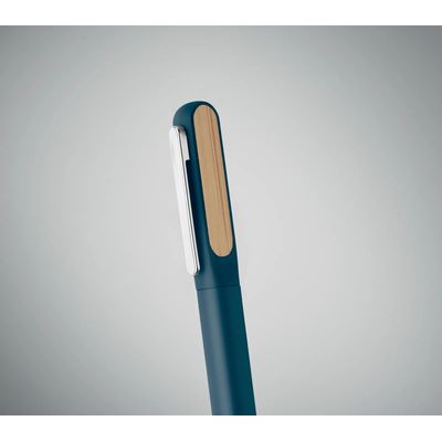 Bolígrafo giratorio de aluminio reciclado con clip bambú