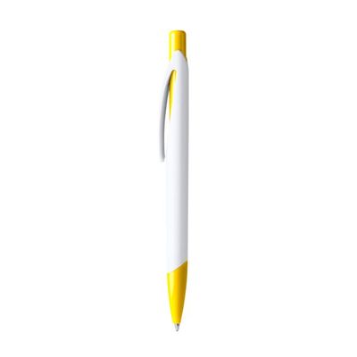 Bolígrafo promocional acabado bicolor Amarillo Tinta Azul