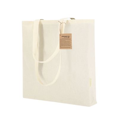 Bolsa ecológica de algodón orgánico con asas largas