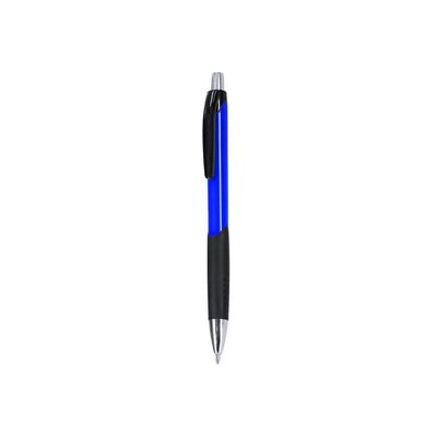 Bolígrafo ABS pulsador con grip gomoso Azul