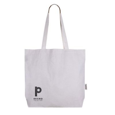Bolsa de algodón con asas largas y bolsillo interior