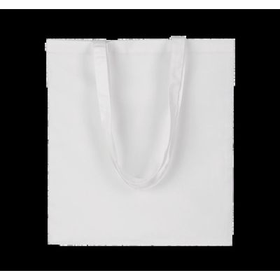Bolsa shopper algodón asas largas White