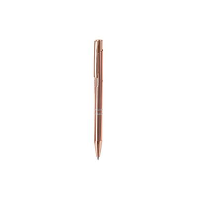 Bolígrafo aluminio reciclado con pulsador y clip rose gold Rosa