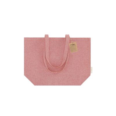 Bolsa algodón reciclado fuelle asas largas