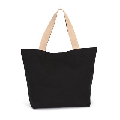 Bolsa reciclada grande con fuelle Black Night / Hemp