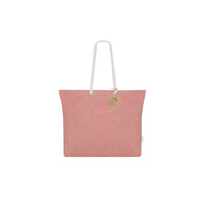Bolsa algodón reciclado 220g con asas trenzadas Roj