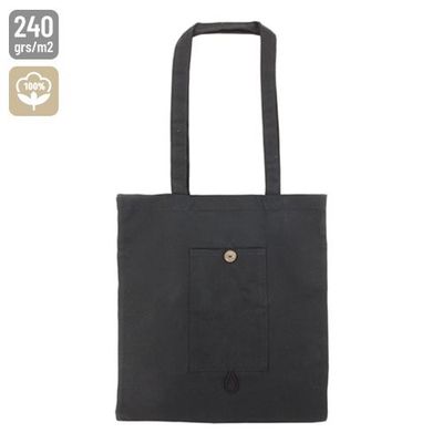 Bolsa Plegable de Algodón con Botón
