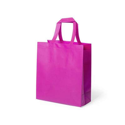 Bolsa non-woven laminado de asas cortas reforzadas Fucsi