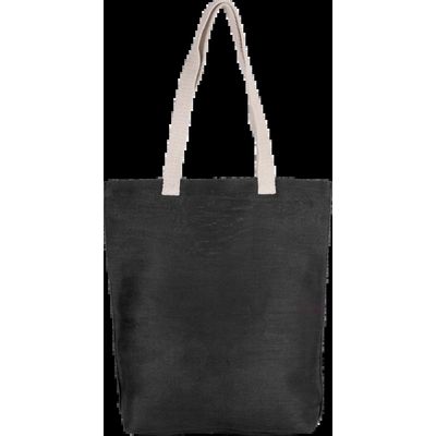 Bolsa de juco con asas y fuelle Black