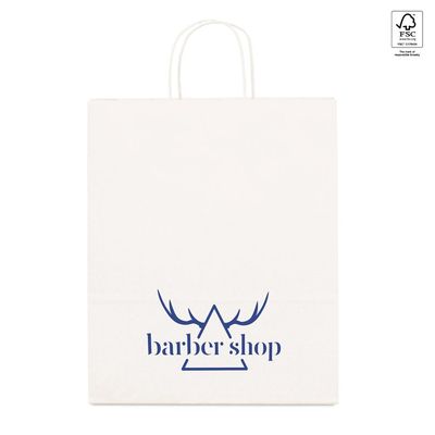 Bolsa de Papel Kraft Blanca con Asa