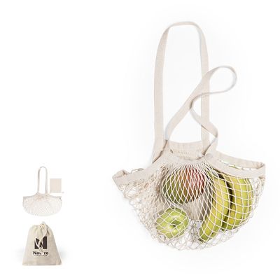 Bolsa de redecilla plegable en algodón para frutas o compra
