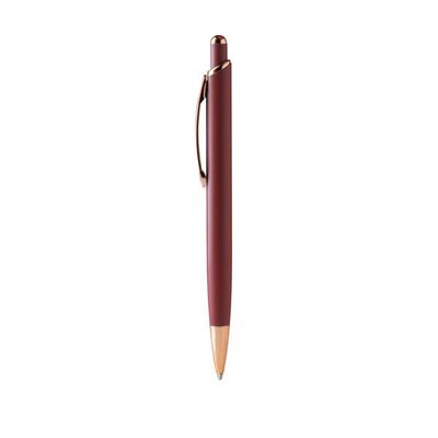 Bolígrafo metálico mate con detalles cobre Rojo Oscuro Tinta Azul
