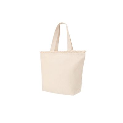 Bolsa de algodón con flecos y cremallera