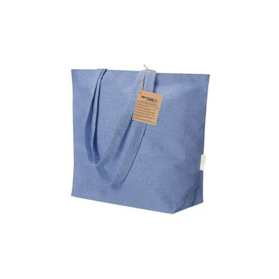 Bolsa algodón reciclado fuelle asas largas