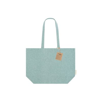 Bolsa algodón reciclado fuelle asas largas Ver