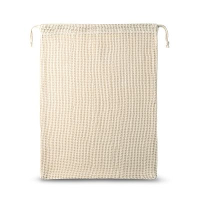 Bolsa Malla Algodón Cierre Cordón Natural Claro