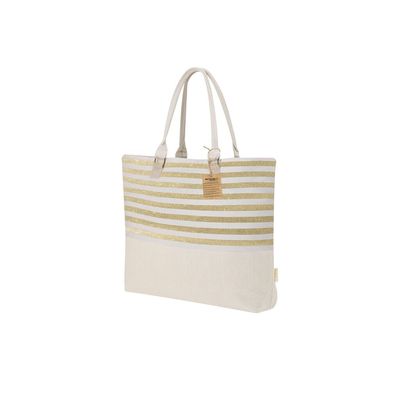 Bolsa algodón reciclado con rayas glitter