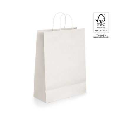 Bolsa de Papel Kraft Blanca con Asa