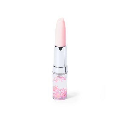 Bolígrafo Diseño Pintalabios con Detalle Líquido Rosa