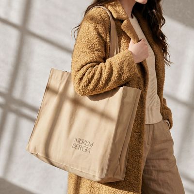 Bolsa con asas largas de algodón reciclado