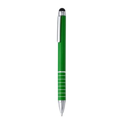 Bolígrafo giratorio con puntero táctil Verde Helecho Tinta Azul