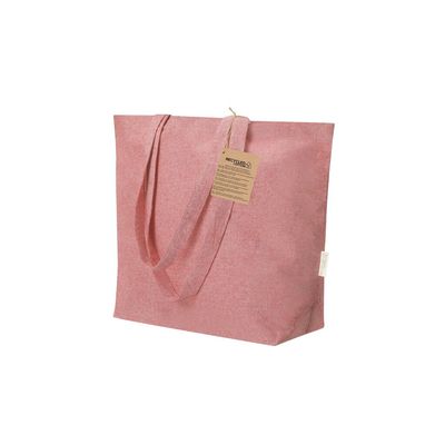 Bolsa algodón reciclado fuelle asas largas