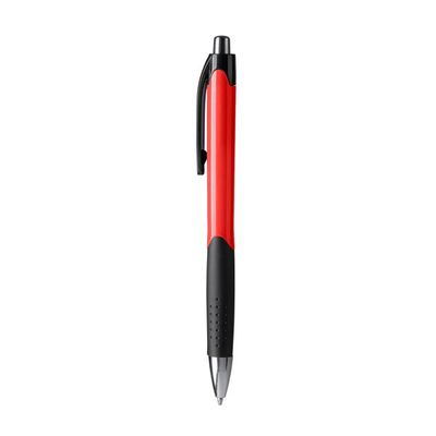Bolígrafo con pulsador y empuñadura antideslizante Rojo Tinta Azul