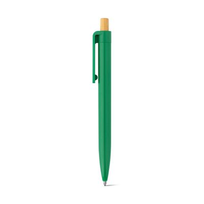 Bolígrafo con botón de bambú