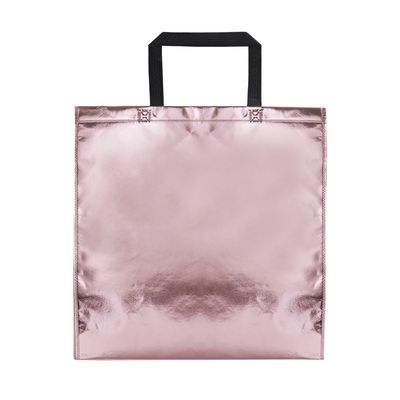 Bolsa en non-woven laminado de acabado metalizado Rosa