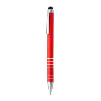 Bolígrafo giratorio con puntero táctil Rojo Tinta Azul