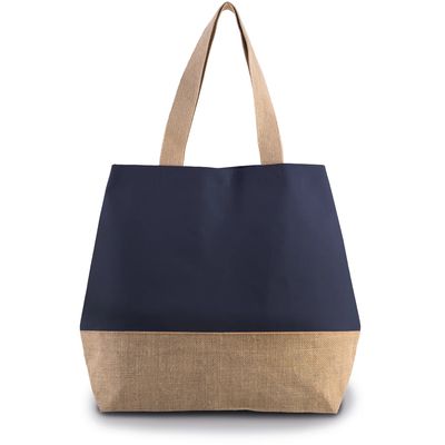 Bolsa shopper con cierre de presión Patriot Blue / Natural