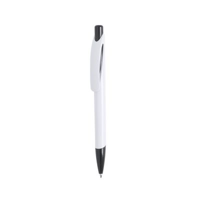 Bolígrafo Blanco con Clip Curvado Neg