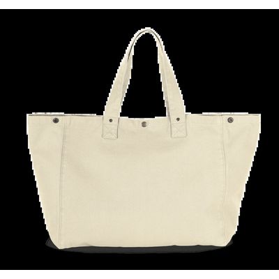 Bolsa shopper de algodón con bolsillo interior Washed Natural
