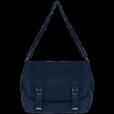 Bolso con solapa algodón Washed Navy Blue