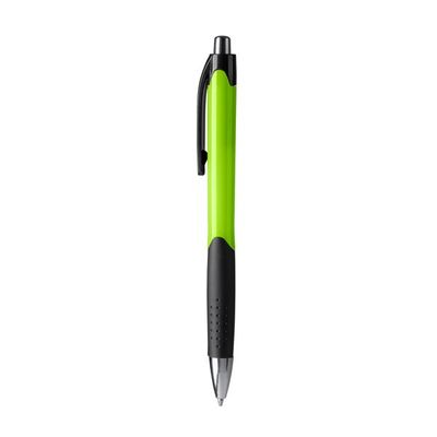 Bolígrafo con pulsador y empuñadura antideslizante Verde Oasis Tinta Azul