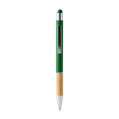 Bolígrafo metálico mate con bambú Verde Oscuro Tinta Azul