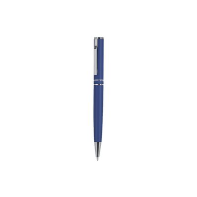 Bolígrafo de aluminio reciclado giratorio acabado mate Azul
