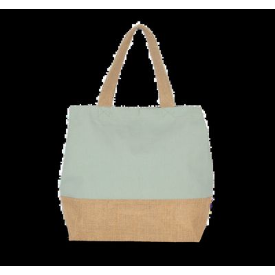 Bolsa shopper con cierre de presión Sage / Natural