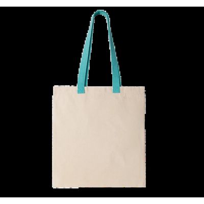 Bolsa de compras en canvas Natural / Surf Blue