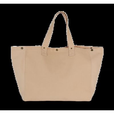 Bolsa shopper de algodón con bolsillo interior Washed Nude Peach