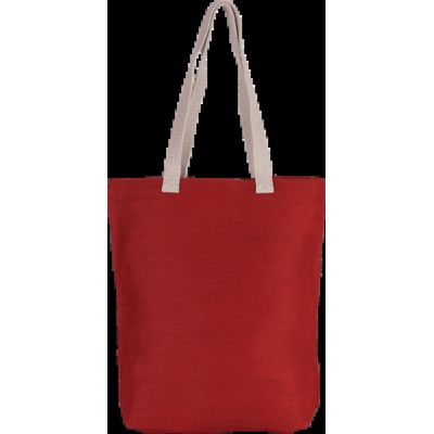 Bolsa de juco con asas y fuelle Crimson Red