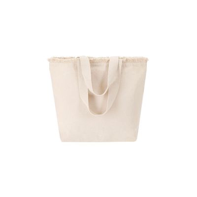 Bolsa de algodón con flecos y cremallera