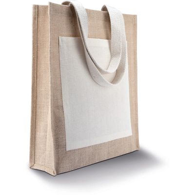 Bolsa shopper de yute con asas de algodón