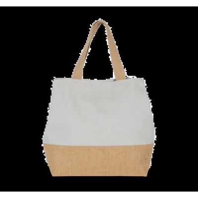 Bolsa shopper con cierre de presión Snow Grey / Natural