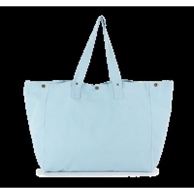 Bolsa shopper de algodón con bolsillo interior Washed Dream Blue