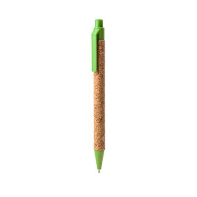 Bolígrafo con cuerpo de corcho Verde Oasis Tinta Azul