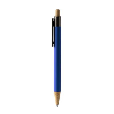 Bolígrafo metálico con clip de bambú Royal Tinta Azul